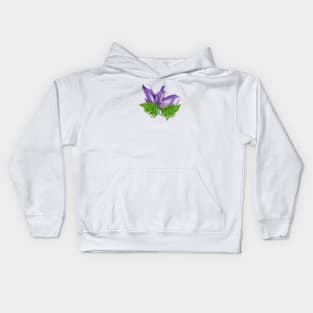 Amethyst Crystal and Fern Graphic Kids Hoodie